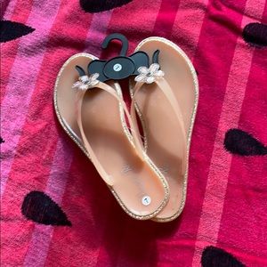 Rose gold  flip flops